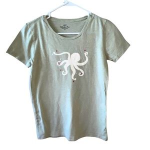 J Crew ladies Size XS Collector Tee light gray/sage with Octopus